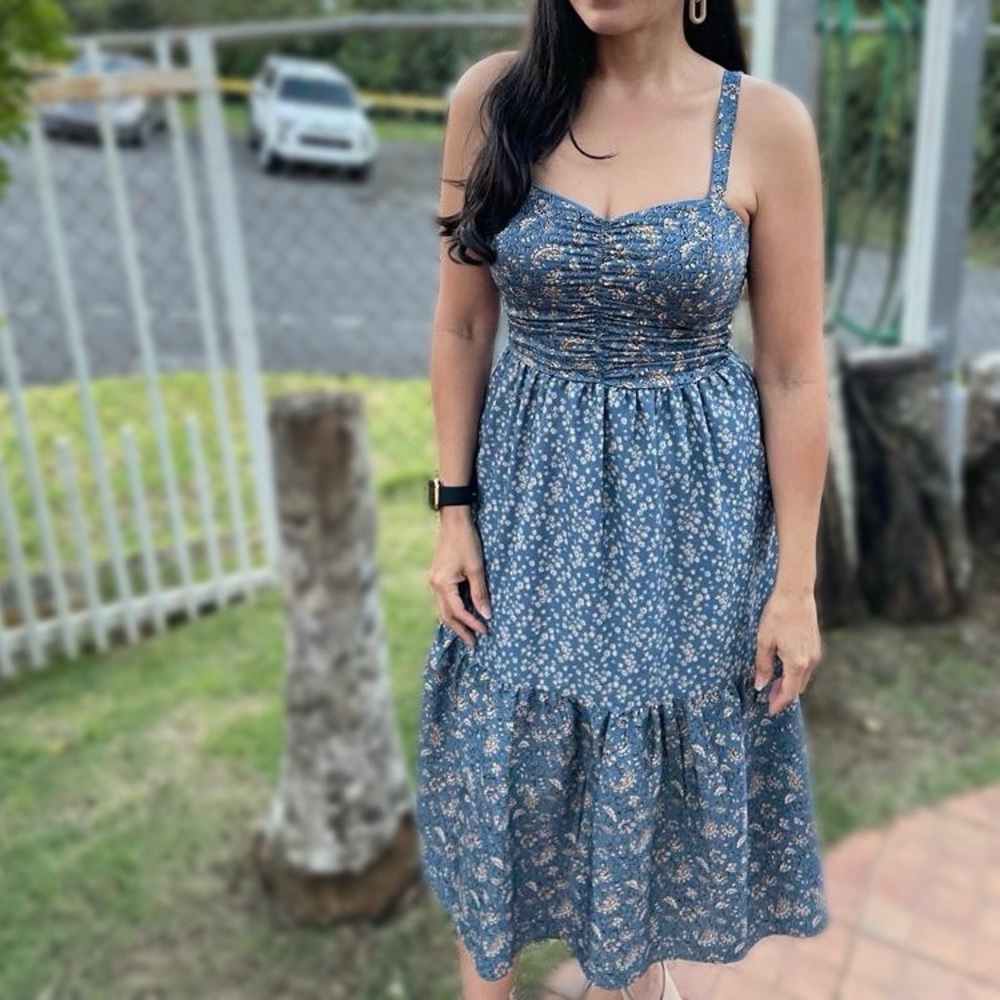 Floral Blue Sundress Midi